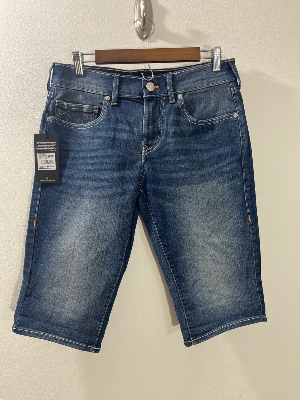 True Religion Ricky Relaxed Straight Denim Shorts Men's Size 30 Brand New